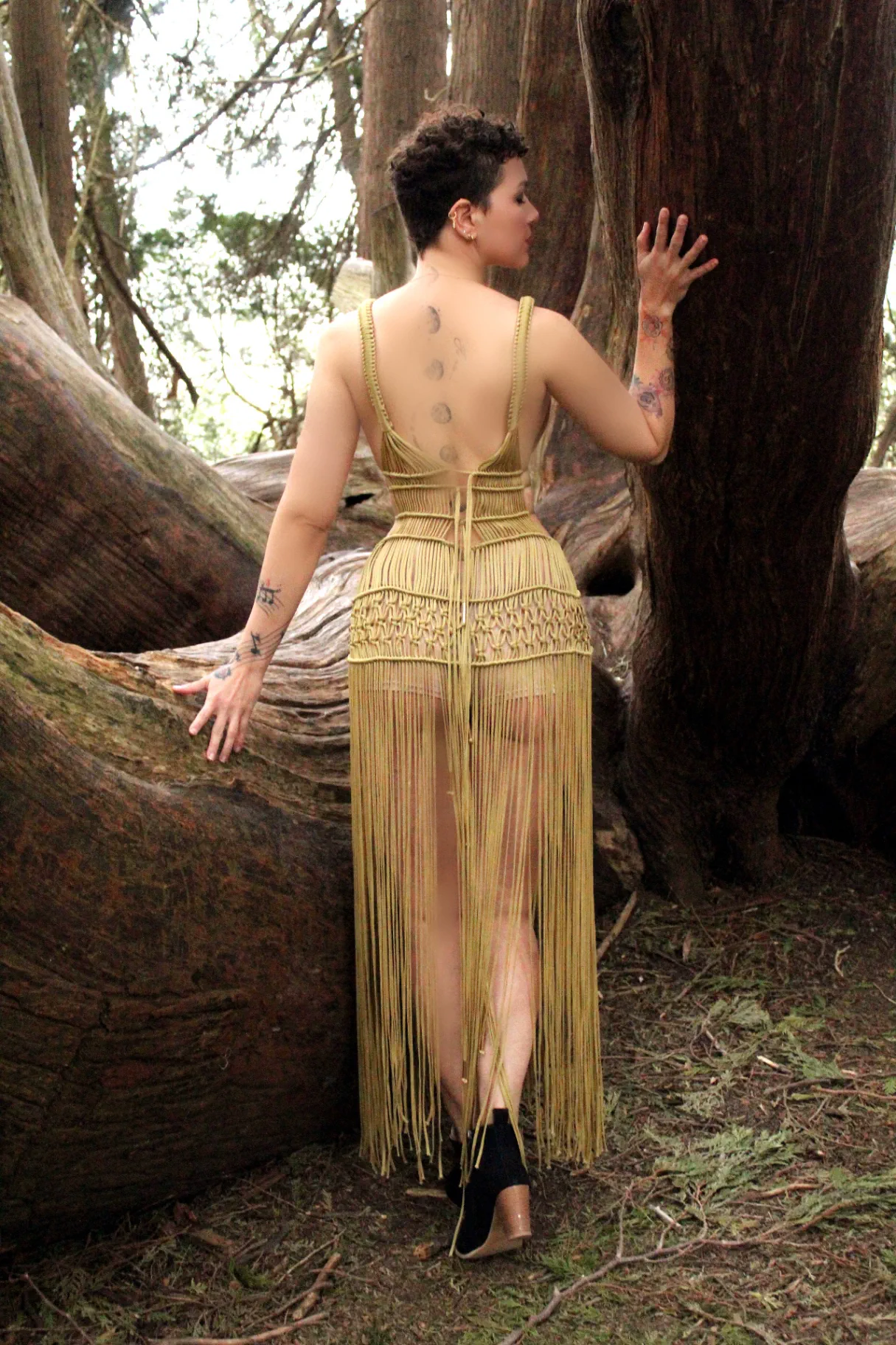 Mel among ancient trees near the Co. Leitrim studio